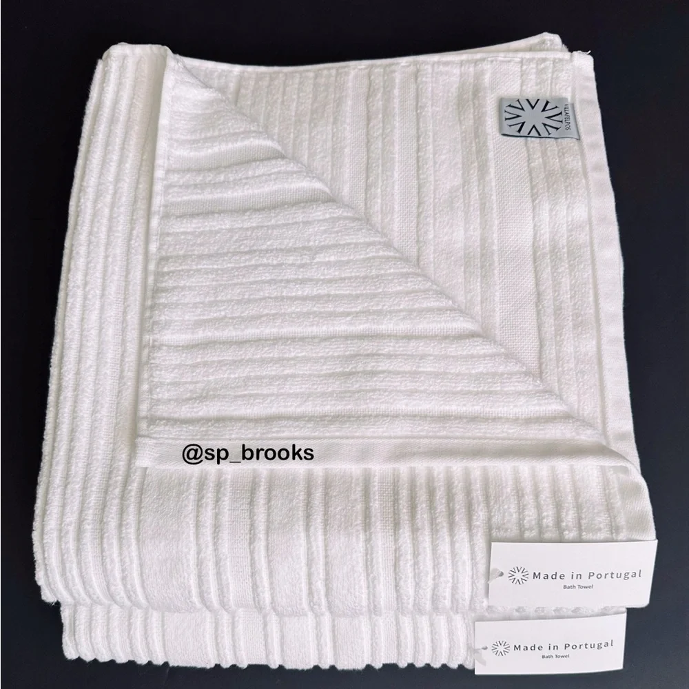 🎁8PC VILLAFELPOS Spa Collection - Bath Towel Set - Rib Textured White